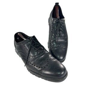 Cole Haan Mens Grand OS Size 13 M Black Leather Wingtip Oxfords Comfort Shoes